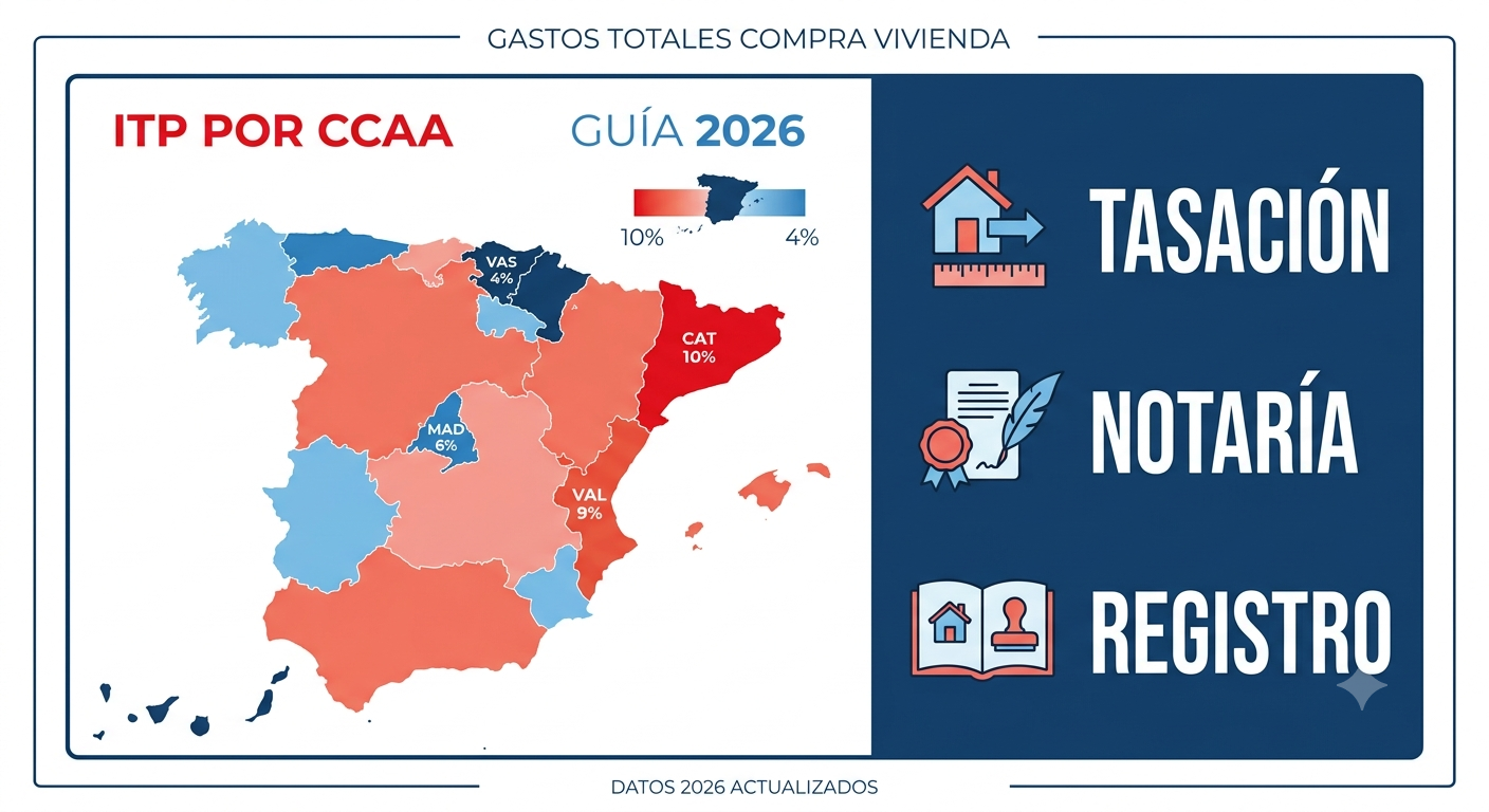 documento notarial de compraventa de vivienda con sello sobre una mesa