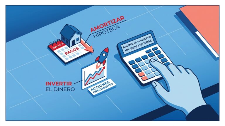 persona calculando en una calculadora si amortizar su hipoteca o invertir el dinero